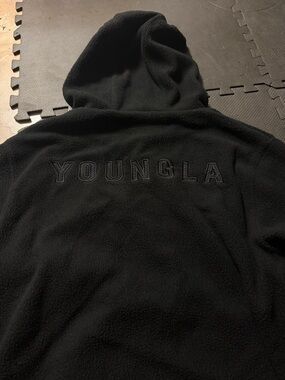 YoungLA Black Sherpa Pullover Hoodie